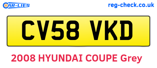 CV58VKD are the vehicle registration plates.