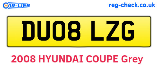 DU08LZG are the vehicle registration plates.