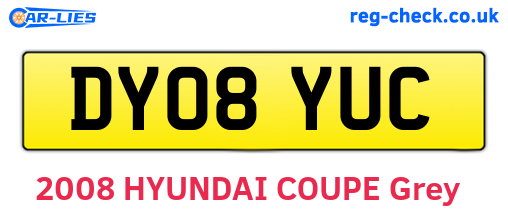 DY08YUC are the vehicle registration plates.