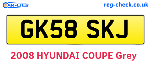 GK58SKJ are the vehicle registration plates.