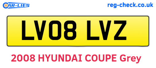 LV08LVZ are the vehicle registration plates.