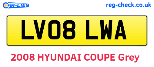 LV08LWA are the vehicle registration plates.