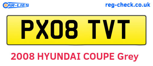 PX08TVT are the vehicle registration plates.