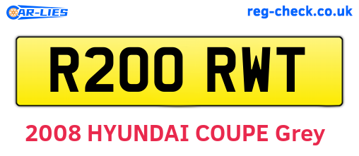 R200RWT are the vehicle registration plates.