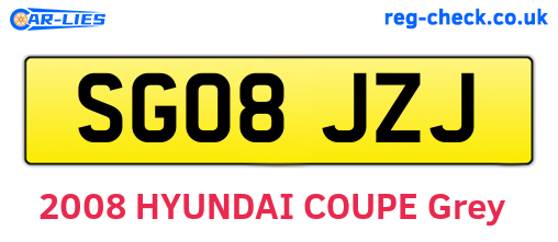 SG08JZJ are the vehicle registration plates.