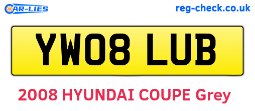 YW08LUB are the vehicle registration plates.