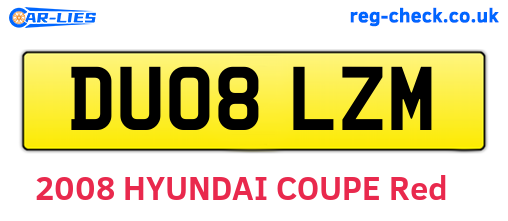 DU08LZM are the vehicle registration plates.