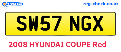 SW57NGX are the vehicle registration plates.