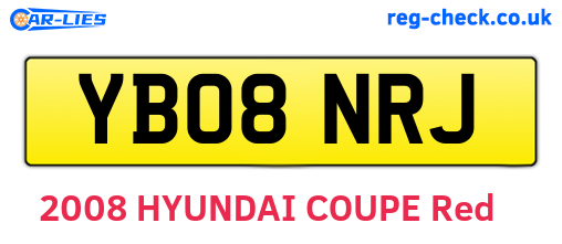 YB08NRJ are the vehicle registration plates.