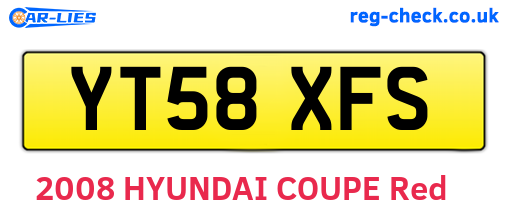 YT58XFS are the vehicle registration plates.