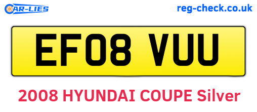 EF08VUU are the vehicle registration plates.