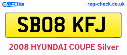 SB08KFJ are the vehicle registration plates.