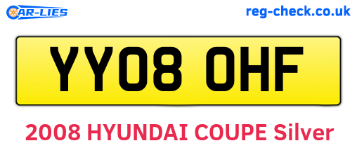 YY08OHF are the vehicle registration plates.