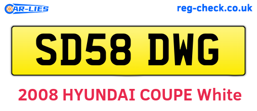 SD58DWG are the vehicle registration plates.