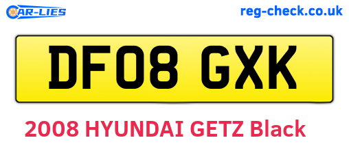 DF08GXK are the vehicle registration plates.