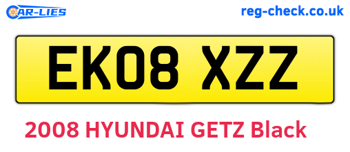 EK08XZZ are the vehicle registration plates.
