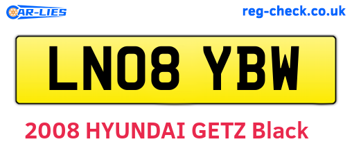LN08YBW are the vehicle registration plates.