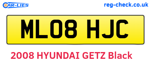 ML08HJC are the vehicle registration plates.