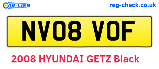 NV08VOF are the vehicle registration plates.