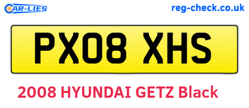 PX08XHS are the vehicle registration plates.