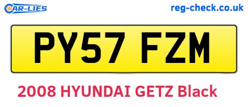 PY57FZM are the vehicle registration plates.
