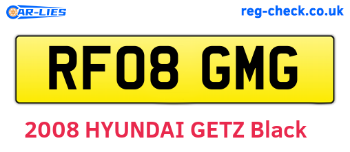 RF08GMG are the vehicle registration plates.