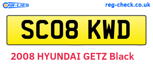 SC08KWD are the vehicle registration plates.