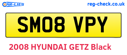 SM08VPY are the vehicle registration plates.