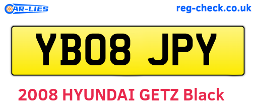 YB08JPY are the vehicle registration plates.
