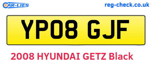 YP08GJF are the vehicle registration plates.