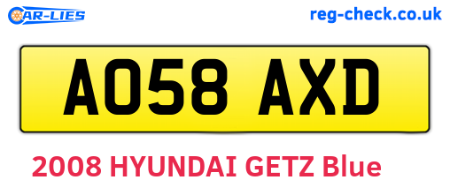 AO58AXD are the vehicle registration plates.