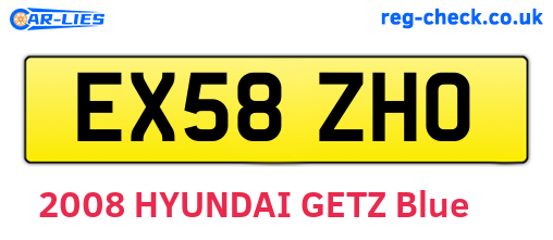 EX58ZHO are the vehicle registration plates.