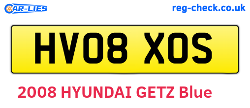 HV08XOS are the vehicle registration plates.