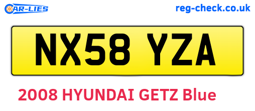 NX58YZA are the vehicle registration plates.