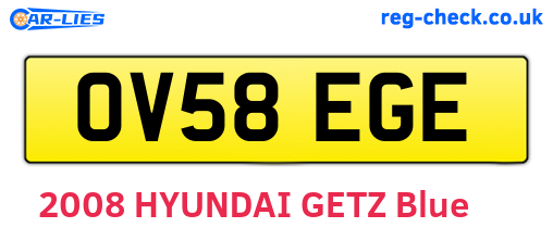 OV58EGE are the vehicle registration plates.