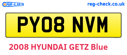 PY08NVM are the vehicle registration plates.