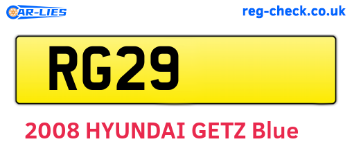 RG29 are the vehicle registration plates.