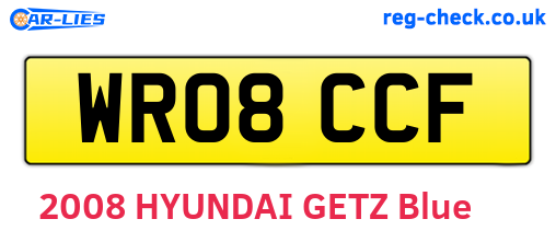 WR08CCF are the vehicle registration plates.