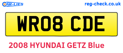 WR08CDE are the vehicle registration plates.