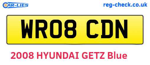 WR08CDN are the vehicle registration plates.