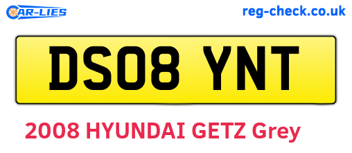 DS08YNT are the vehicle registration plates.