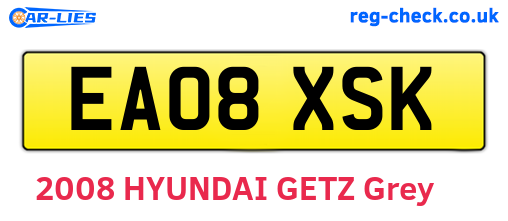 EA08XSK are the vehicle registration plates.