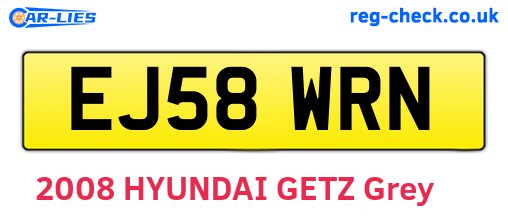 EJ58WRN are the vehicle registration plates.