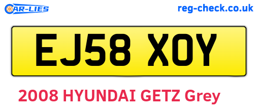 EJ58XOY are the vehicle registration plates.