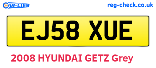 EJ58XUE are the vehicle registration plates.