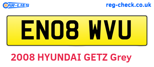 EN08WVU are the vehicle registration plates.