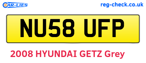 NU58UFP are the vehicle registration plates.