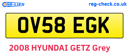 OV58EGK are the vehicle registration plates.