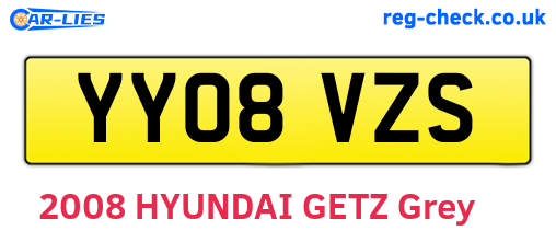 YY08VZS are the vehicle registration plates.