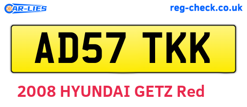 AD57TKK are the vehicle registration plates.